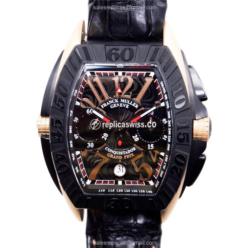 Elegant Franck Muller 8900 CC DT Conquistador GPG Replica, Automatic Movement & Black Titanium Case