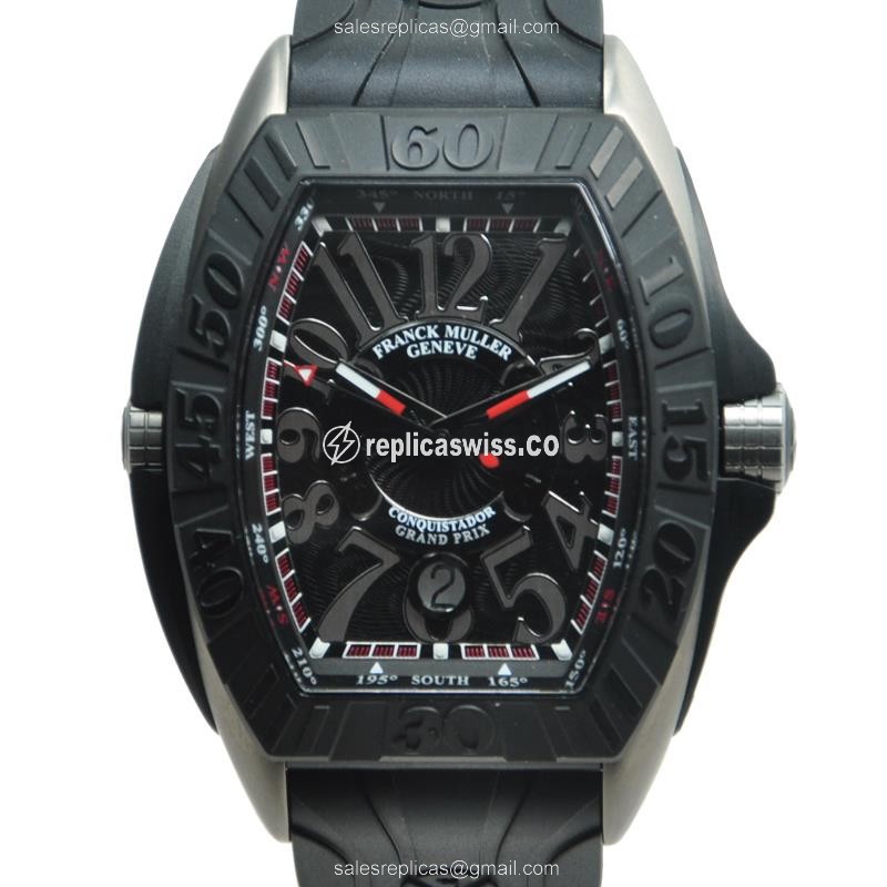 Elegant Franck Muller 8900 SC DT GPG Conquistador GPG Automatic Titanium Replica, Black Dial &