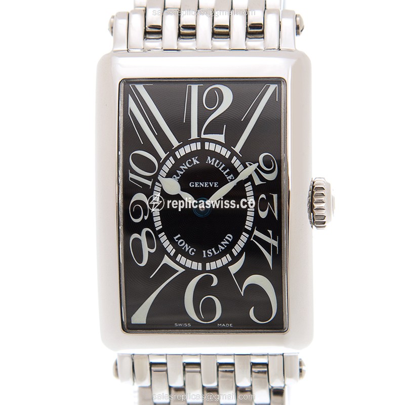 Elegant Franck Muller 902 QZ Quartz Replica with Black Dial & Stainless Steel Case Watch