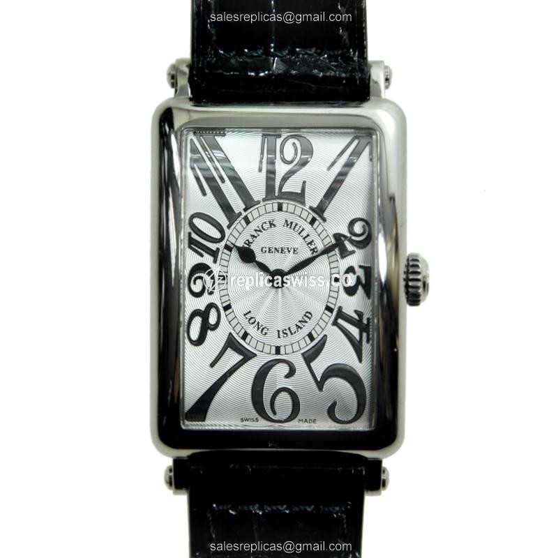 Elegant Franck Muller 952 QZ Replica Watch | Silver Dial, 18kt Gold Case & Black Alligator Strap