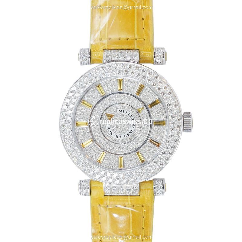 Elegant Franck Muller DM 39 D 2R CD Replica in 18kt White Gold, Automatic Movement, Silver Dial