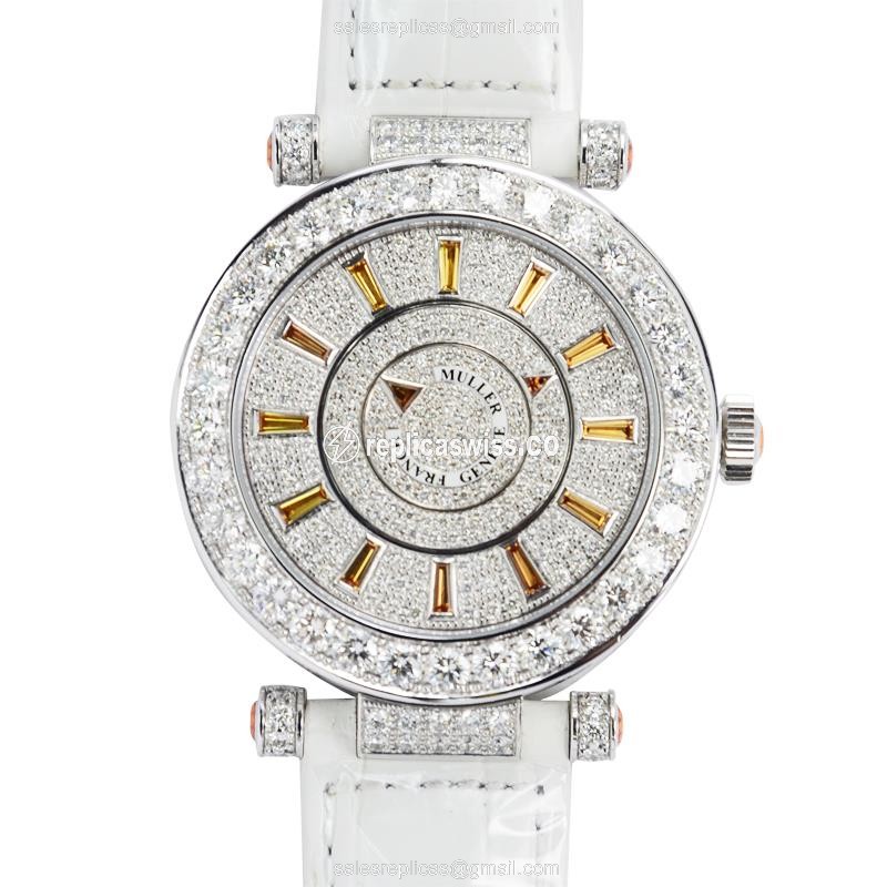 Elegant Franck Muller DM42 Double Mystery Replica with Automatic Movement & 18kt White Gold Case