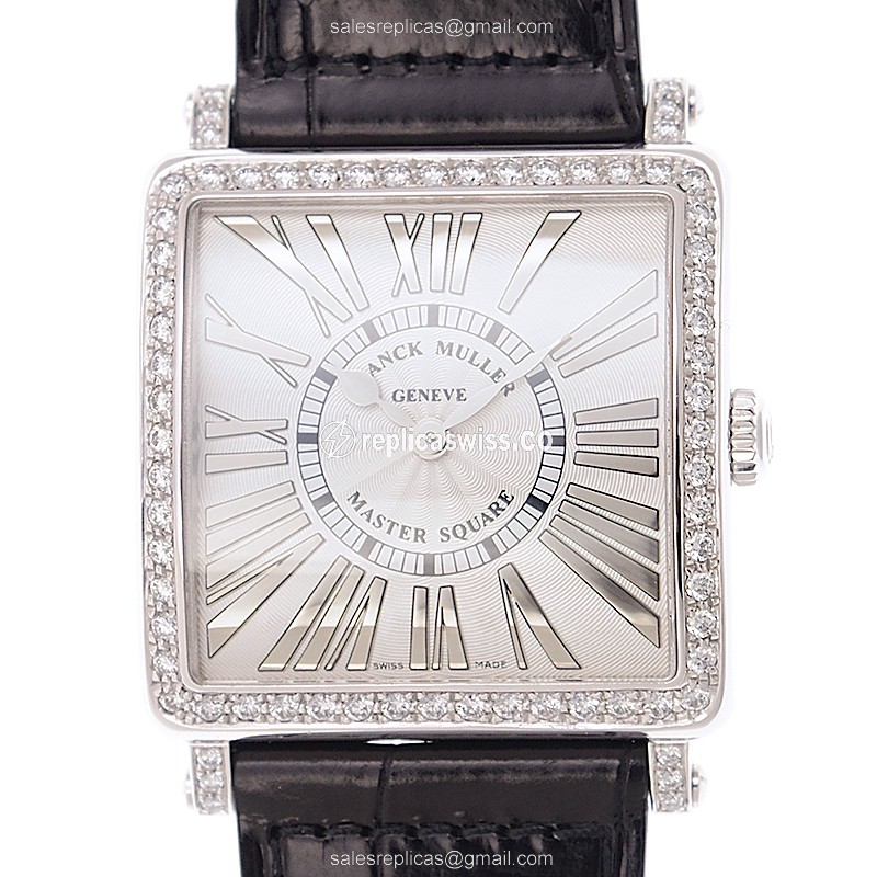 Elegant Franck Muller Master Square Replica in 18kt White Gold, Automatic Movement & White Dial