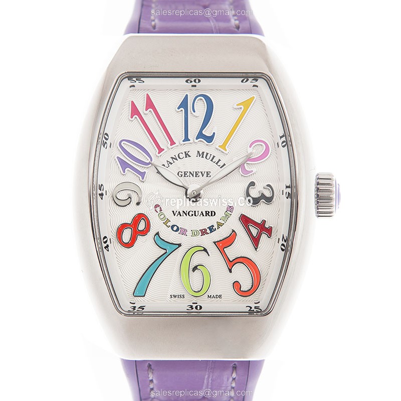Elegant Franck Muller V 32 QZ COL DRM VANGUARD Replica, Automatic Quartz Movement & White Dial
