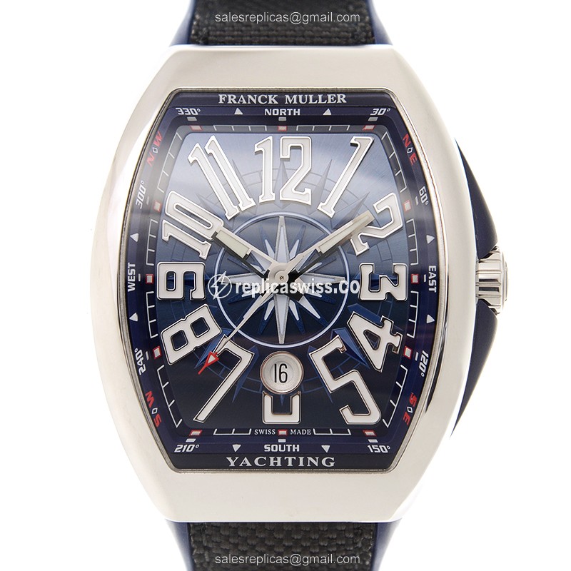 Elegant Franck Muller V 45 SC DT YACHTING Replica, Automatic Movement, Blue Dial & Steel Case Watch