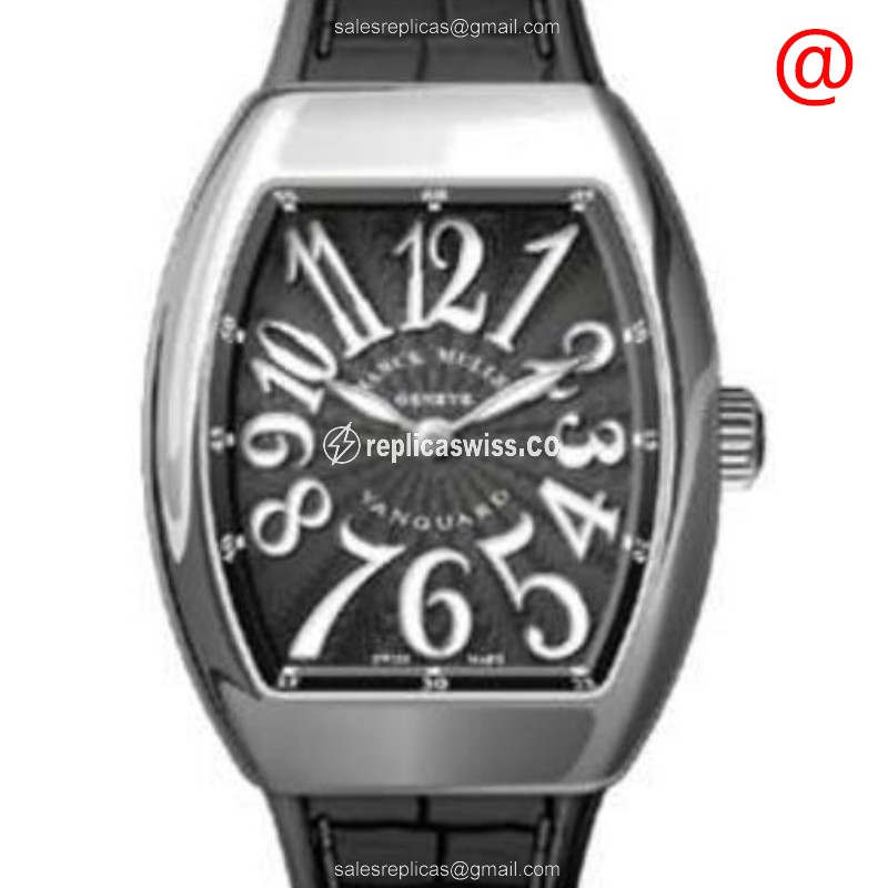 Elegant Franck Muller V32 QZ NRAC Vanguard Replica with Black Dial Stainless Steel Case Watch