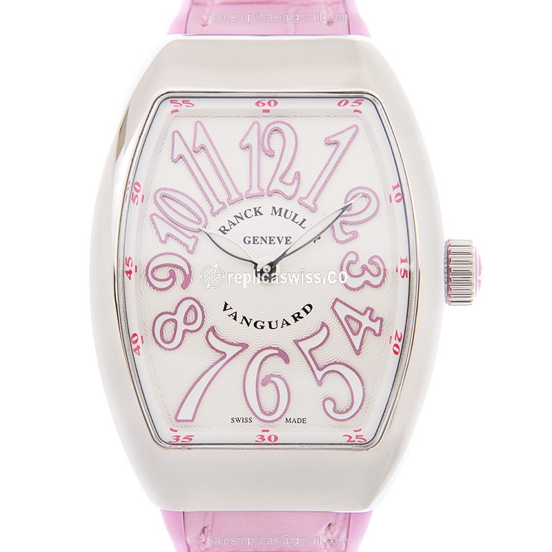 Elegant Franck Muller V32 QZ Quartz Replica Watch | White Dial, Leather Strap