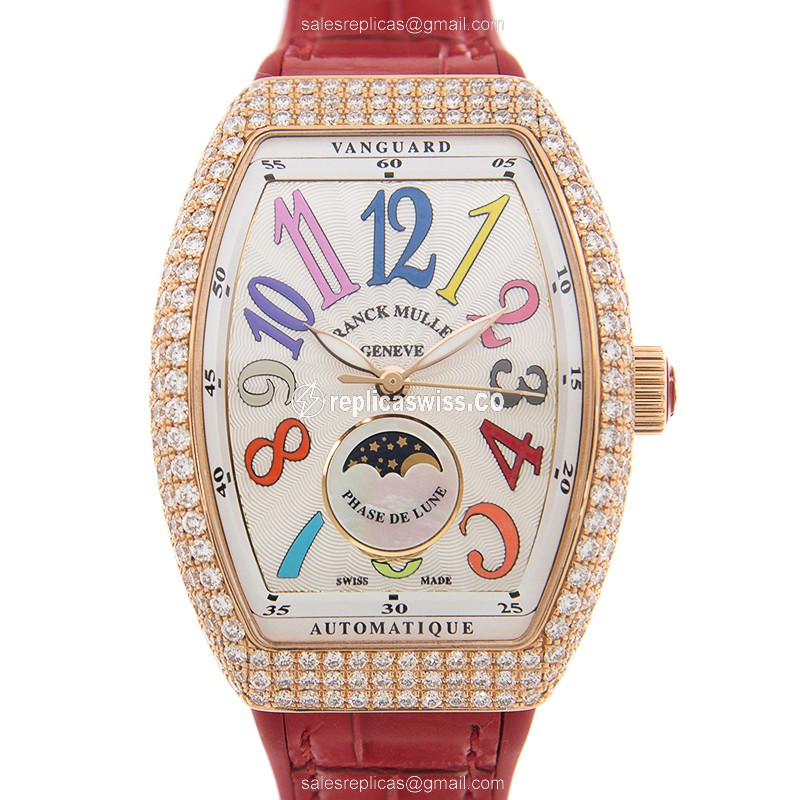 Elegant Franck Muller V32 SC Ladies Replica Watch | Automatic Movement, 18kt Rose Gold Case &