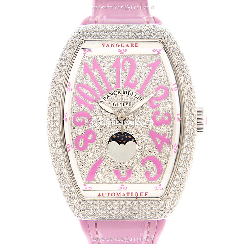 Elegant Franck Muller V35 SC Vanguard Replica, Automatic Movement, Stainless Steel Case & Diamond