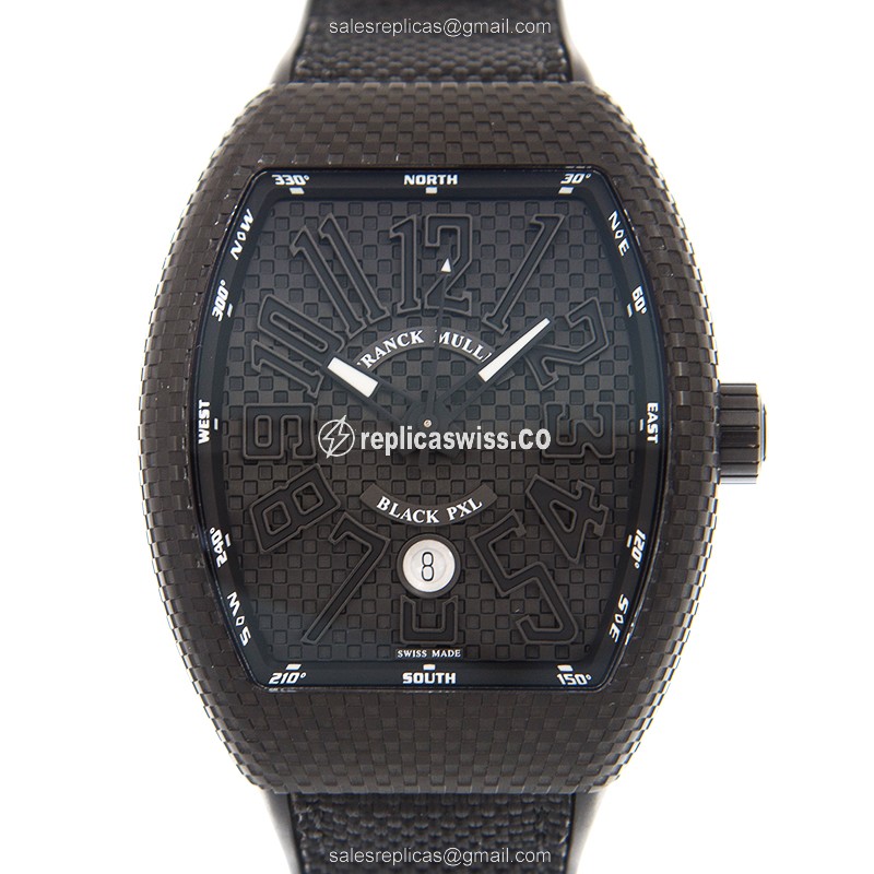 Elegant Franck Muller V45SCDTBLACKPXL VANGUARD Replica with Automatic Movement Black Dial on