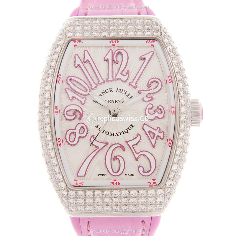 Elegant Franck Muller Vanguard V 35 SC Automatic Replica, White Dial & Stainless Steel Case with