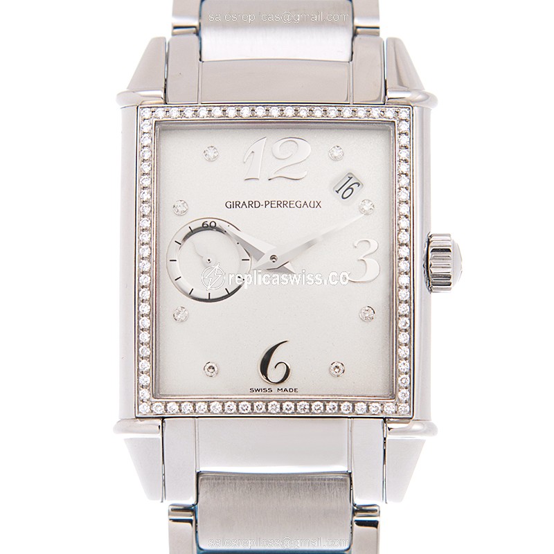 Elegant Girard Perregaux 1945 Automatic Replica with Silver Dial Stainless Steel Case Watch