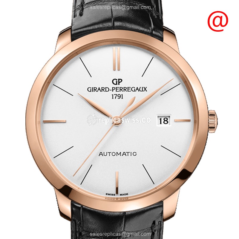 Elegant Girard Perregaux 1966 Replica Watch in 18kt Rose Gold | Automatic Movement, White Dial