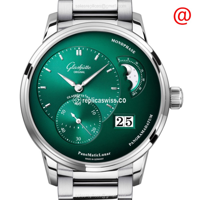 Elegant Glashutte PANO Automatic Replica with Green Dial Stainless Steel Case Watch
