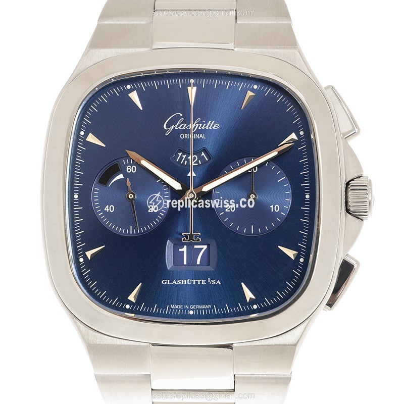 Elegant Glashutte Retro Collection 1-37-02-03-02-70 Replica Watch, Automatic, Stainless Steel Case