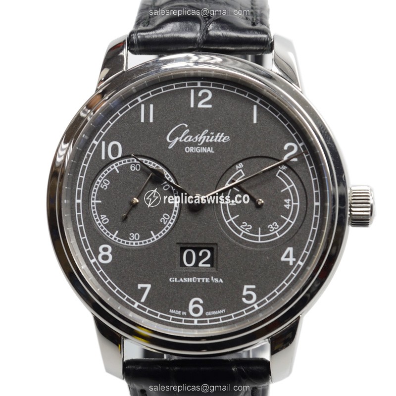 Elegant Glashutte Senator Observer Replica with Automatic Movement Grey Dial, Crafted in