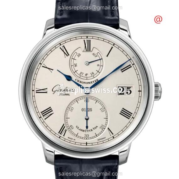 Elegant Glashutte Senator Tourbillon Replica in 18kt Gold, Automatic Movement & Silver Dial Watch