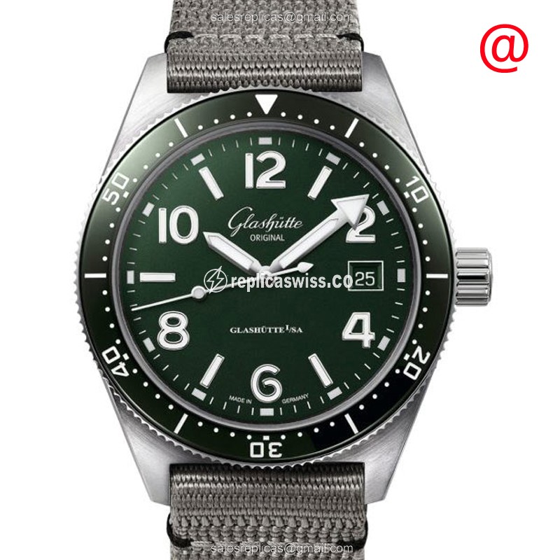 Elegant Glashutte Spezialist Replica in Green Dial & Stainless Steel Case, Automatic Movement Watch