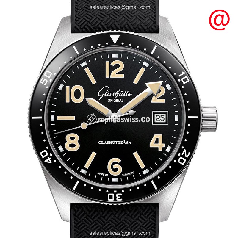 Elegant Glashutte Spezialist Replica Watch | Automatic Movement, Black Dial, Stainless Steel Case