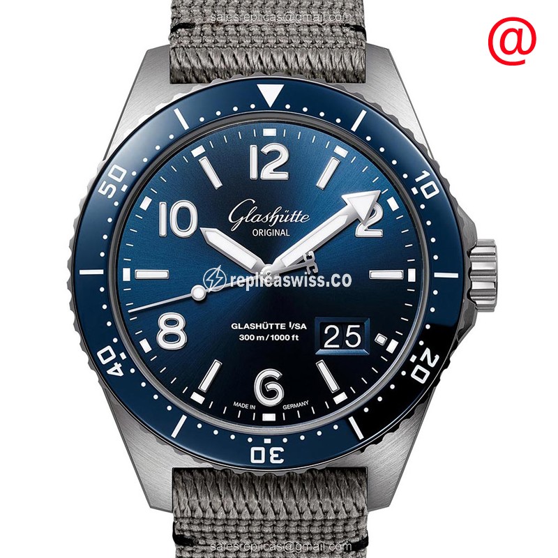 Elegant Glashutte Spezialist Replica with Blue Dial & Stainless Steel Case, Automatic Movement Watch