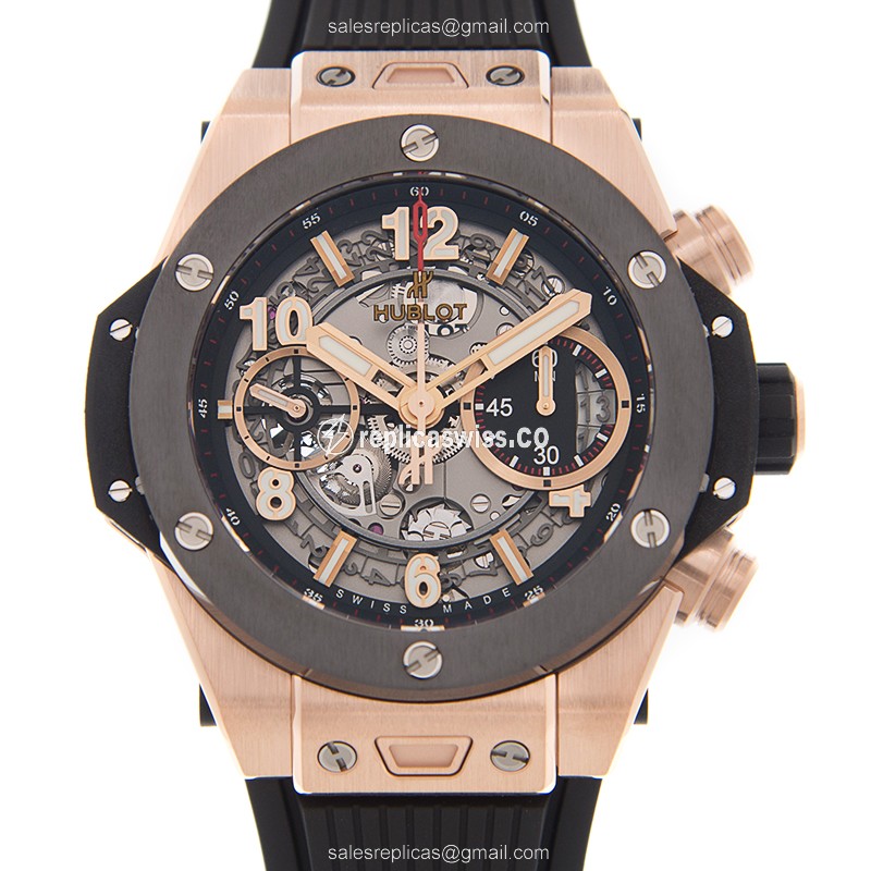 Elegant Hublot Big Bang Replica in 18kt Rose Gold & Ceramic Case with Automatic Movement Watch