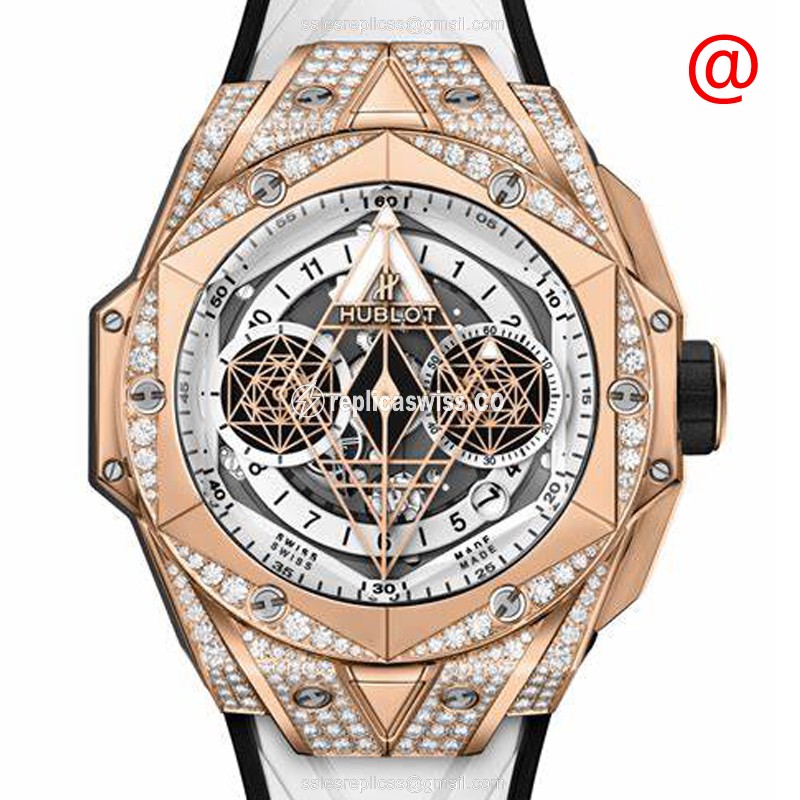 Elegant Hublot Big Bang Replica in 18kt Rose Gold with Automatic Movement Silver Dial Watch