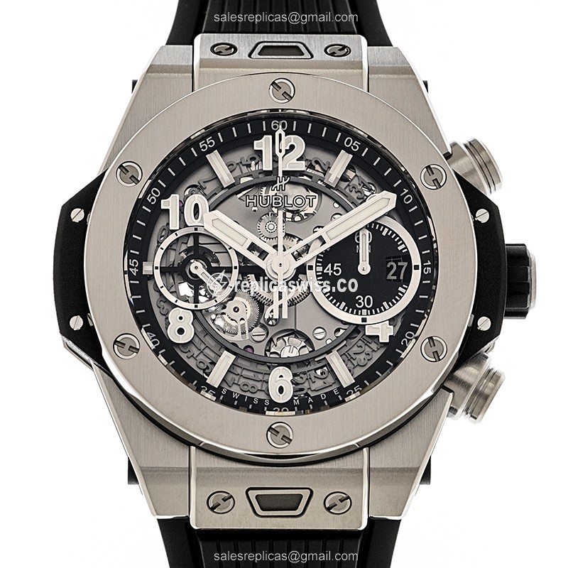 Elegant Hublot BIG BANG Replica in Titanium Case & Automatic Movement, Transparent Dial Watch