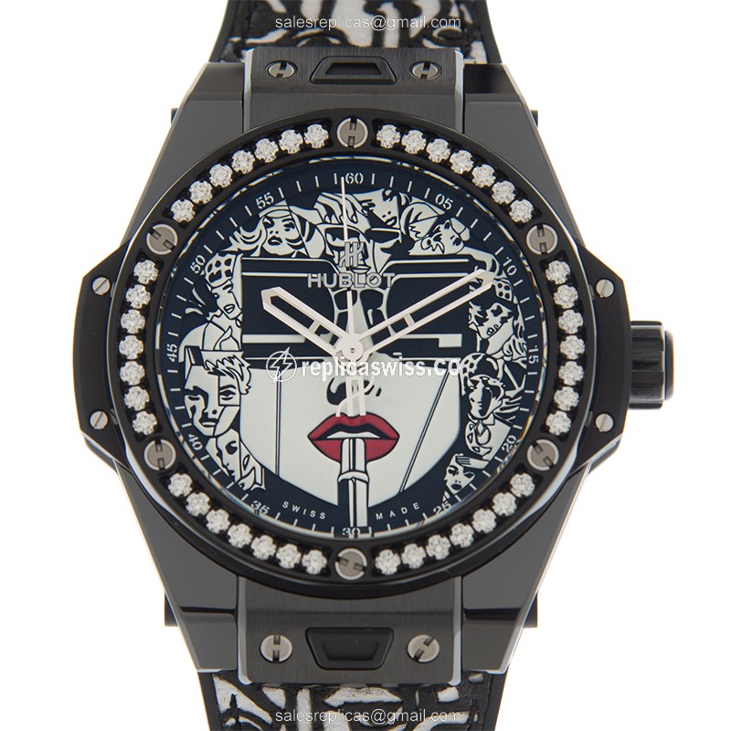 Elegant Hublot BIG BANG Replica in White Diamond-Crafted Case & Automatic Movement Watch