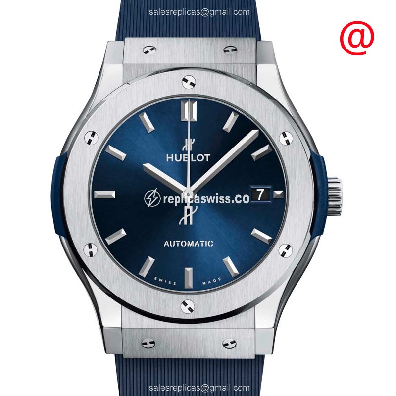 Elegant Hublot Classic Fusion Replica in Blue Titanium Case Automatic Movement Watch
