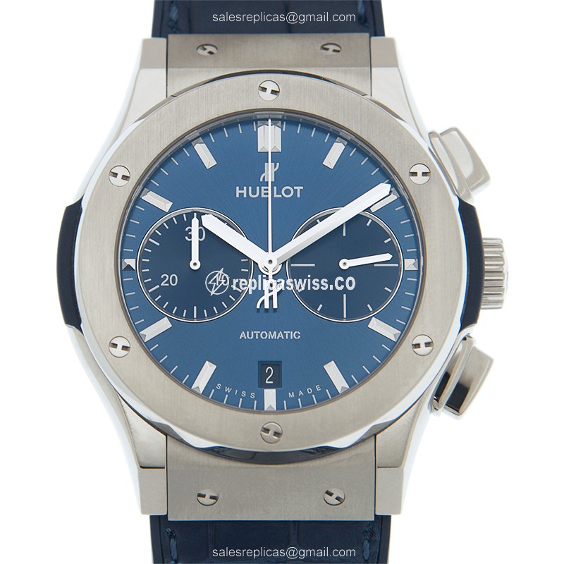 Elegant Hublot Classic Fusion Replica in Blue Titanium Case & Automatic Movement Watch