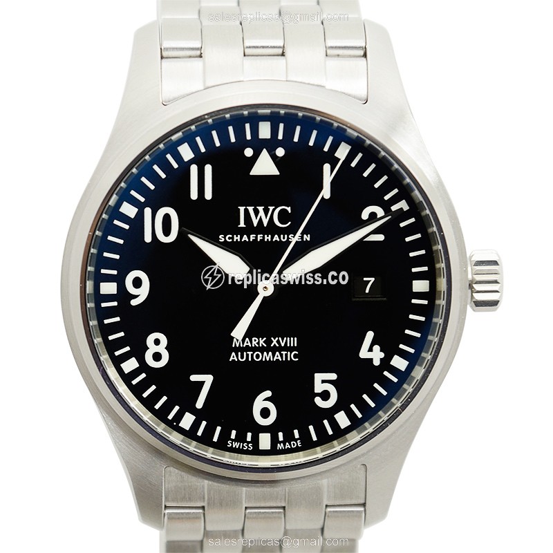 Elegant IWC IW327011 PILOTS Replica with Automatic Movement Black Dial, Crafted in Steel Watch