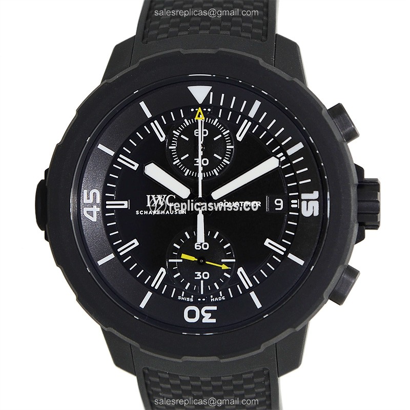 Elegant IWC IW379502 AQUATIMER Replica in Stainless Steel & Black Rubber, Automatic Movement Watch