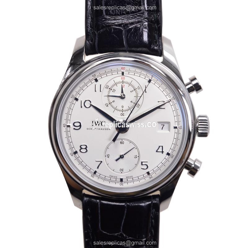 Elegant IWC IW390403 Portuguese Replica with Automatic Movement & White Dial Watch