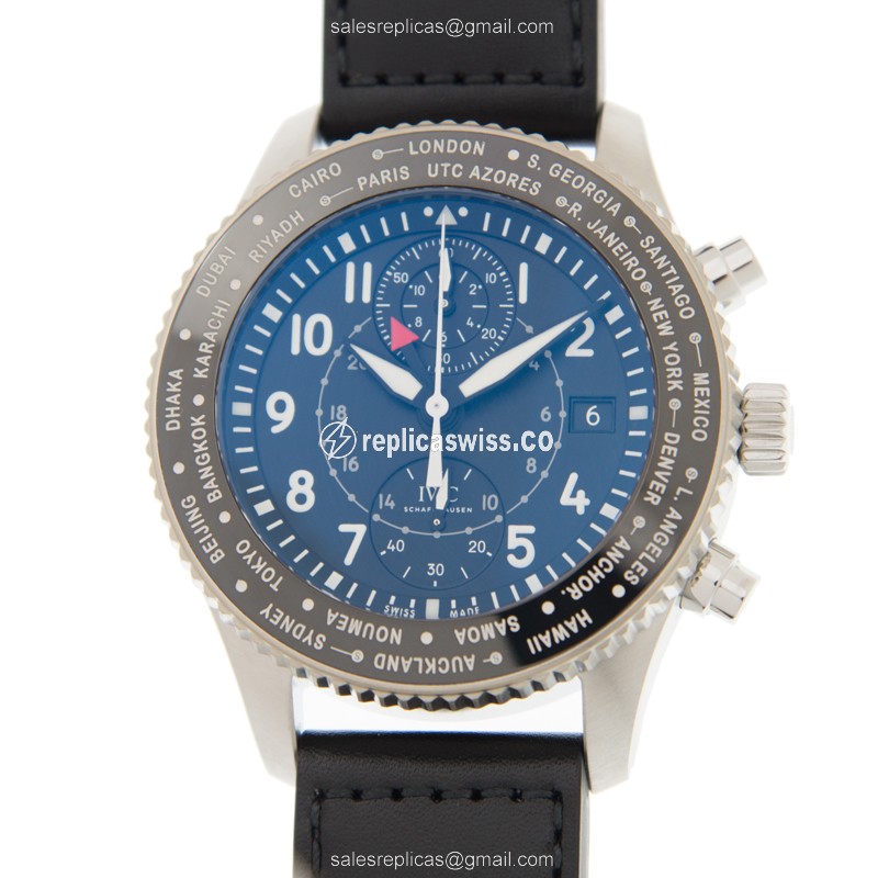 Elegant IWC IW395001 PILOTS Replica Watch with Black Dial Stainless Steel Case