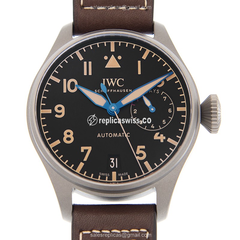 Elegant IWC PILOTS Automatic Replica in Black Dial & PVD Titanium Case Watch