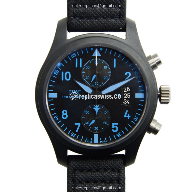 Elegant IWC PILOTS Replica in Black Ceramics Case & Automatic Movement Watch