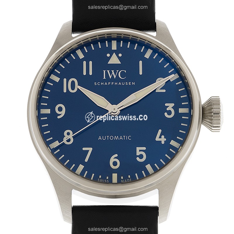 Elegant IWC PILOTS Replica in Stainless Steel & Blue Dial, Automatic Movement Watch