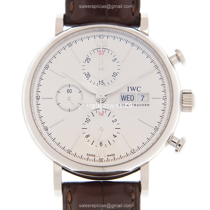 Elegant IWC PORTOFINO Replica in Silver Dial & Steel Case with Automatic Movement Watch