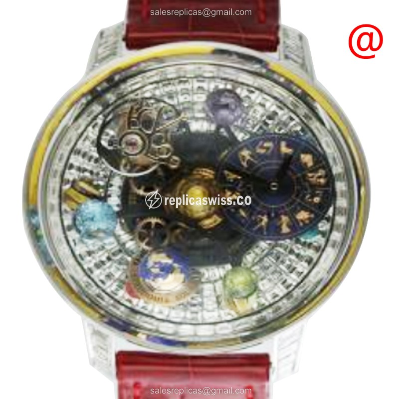 Elegant Jacob & Co. AS910.30.BD.BD.A Solar Astronomia Watch with Manual Wind 18kt Gold Case