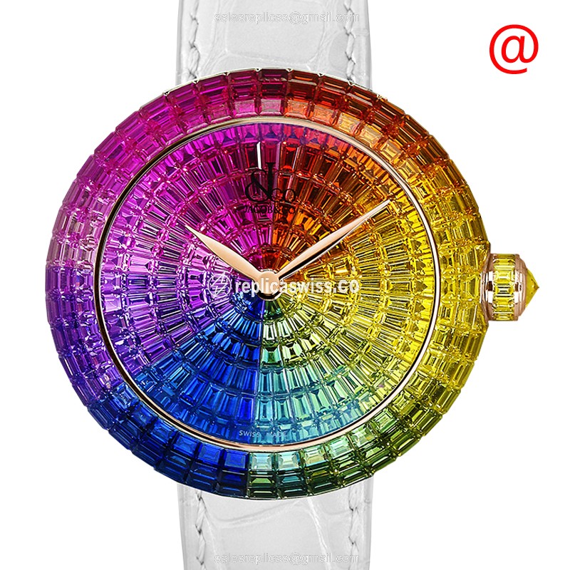 Elegant Jacob & Co. BQ532.40 Replica Watch in 18kt Rose Gold, Quartz Movement & Sapphire Crystal