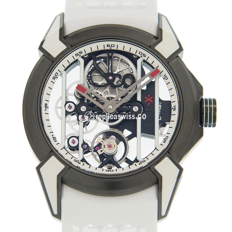 Elegant Jacob & Co. EX100.21.WR.WB.ABRU Skull Dial Replica, Automatic Movement & Stainless Steel