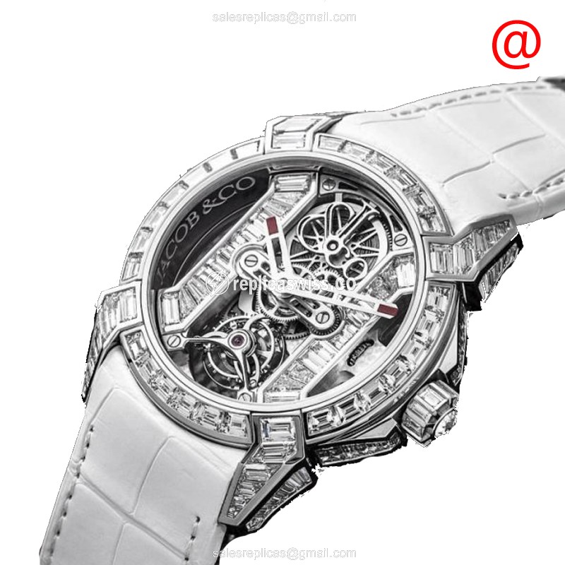 Elegant Jacob & Co. EX500.60.BD.BD.AEI4A Epic X Replica in 950 Platinum, Manual Wind, Sapphire