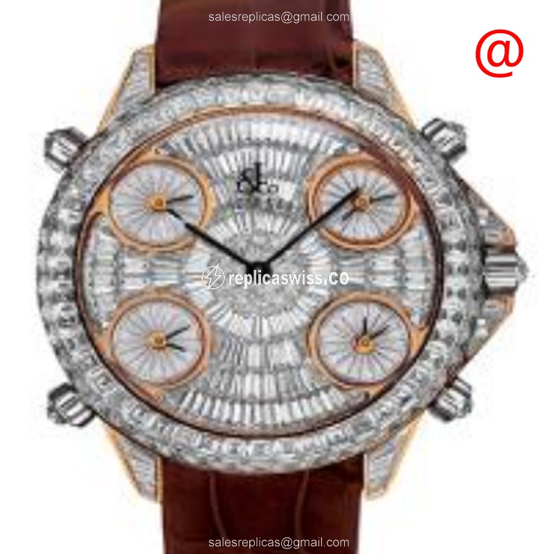 Elegant Jacob & Co PZ500.40.BD.BD.AFL4A Replica with Silver Dial & 18kt Gold Case Watch