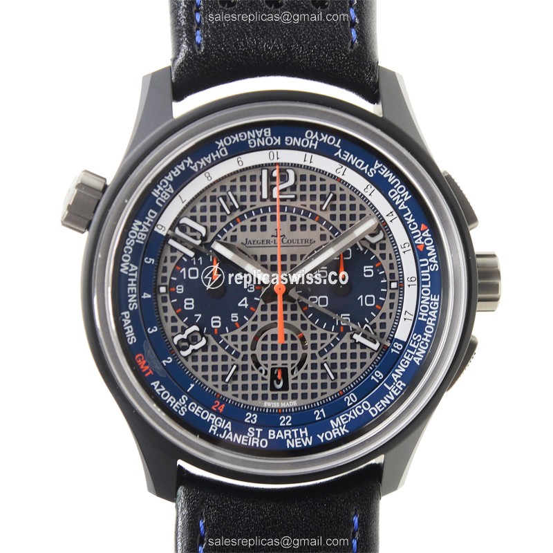 Elegant Jaeger-Lecoultre AMVOX Q193J480 Replica with Automatic Movement & Blue Dial on Titanium