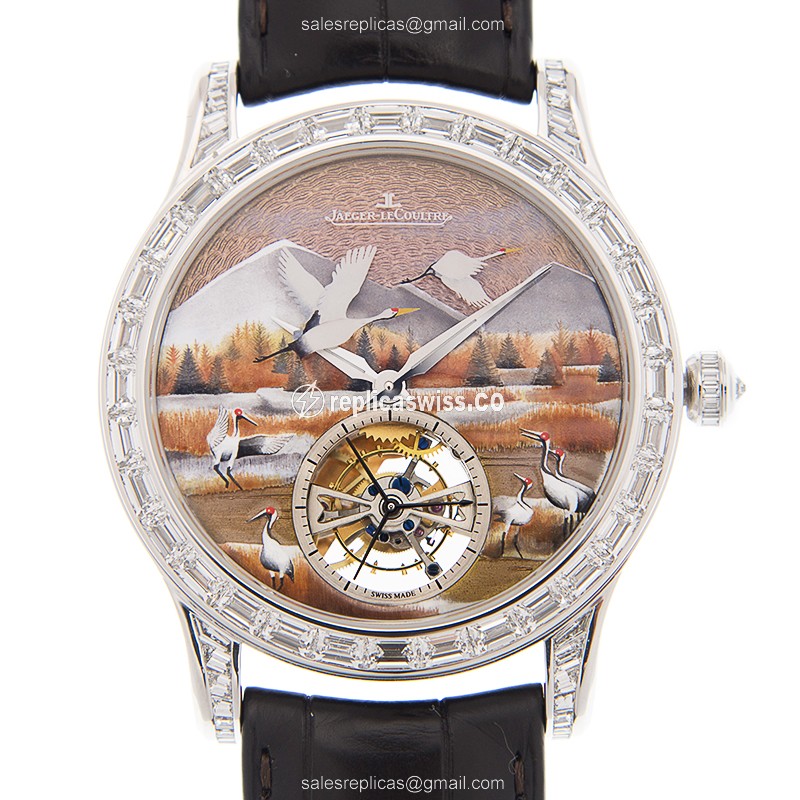 Elegant Jaeger-Lecoultre Master Ultra Thin Replica, Automatic, Brown Dial, 18kt White Gold Case
