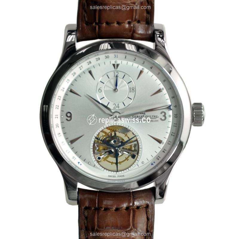 Elegant Jaeger-Lecoultre Master Ultra Thin Replica, Automatic Movement, Silver Dial, Genuine