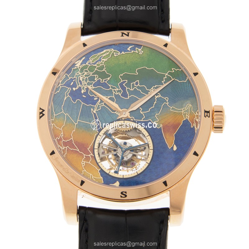 Elegant Jaeger-Lecoultre Master Ultra Thin Replica in 18kt Gold with Automatic Movement Blue