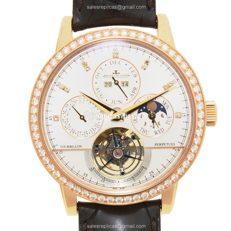 Elegant Jaeger-Lecoultre Master Ultra Thin Replica in 18kt Rose Gold, Automatic Movement, and