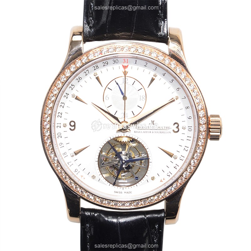 Elegant Jaeger-Lecoultre Master Ultra Thin Replica in 18kt Rose Gold, Automatic Movement & Silver