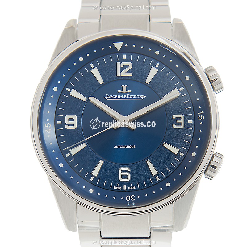 Elegant Jaeger-Lecoultre Polaris Date Replica in Blue Dial, Automatic Movement, Steel Case Watch